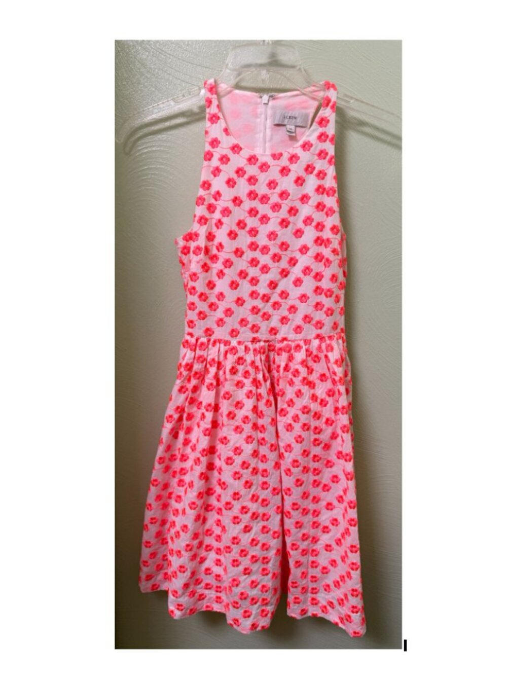 J.Crew Embroidered Pink Floral Fit & Flare Dress - Size 6